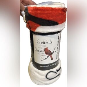 50”x60” PLUSH CARDINAL PRINT EVERYDAY COMFY THROW BLANKET SYMPATHY BEREAVEMENT